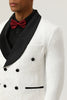 Load image into Gallery viewer, White Jacquard Shawl Lapel Double Breasted 2 Piece Men&#39;s Suits