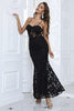 Load image into Gallery viewer, Mermaid Spaghetti Straps Black Corset Formal Dress