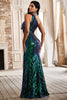 Load image into Gallery viewer, Mermaid One Shoulder Sparkly Green Sequins Long Formal Dress