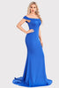 Load image into Gallery viewer, Satin Mermaid Off The Shoulder Royal Blue Long Formal Dress
