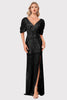 Load image into Gallery viewer, Sparkly V-Neck Champagne Formal Dress with Split Front