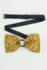 Load image into Gallery viewer, Golden Adjustable Bow Tie Formal Tuxedo Bowtie