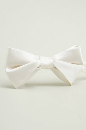 White Adjustable Satin Bow Ties Formal Tuxedo Bowtie