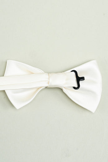 White Adjustable Satin Bow Ties Formal Tuxedo Bowtie