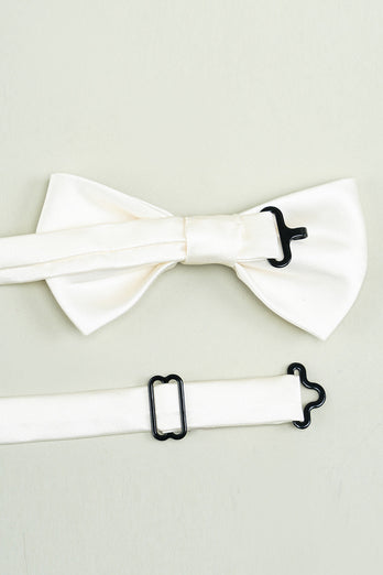 White Adjustable Satin Bow Ties Formal Tuxedo Bowtie