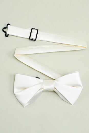 White Adjustable Satin Bow Ties Formal Tuxedo Bowtie