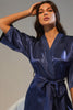 Load image into Gallery viewer, Navy Satin Boho Kimono Bridal Party Robes