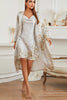 Load image into Gallery viewer, Light Grey Cherry Printed Bridal Robes and Slip Robes