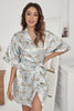 Load image into Gallery viewer, Light Blue Tiny Foral Kimono Wedding Robe