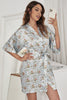 Load image into Gallery viewer, Light Blue Tiny Foral Kimono Wedding Robe