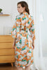 Load image into Gallery viewer, Orange Floral Boho Kimono Bridesmaid Robe