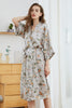 Load image into Gallery viewer, Grey Tniy Floral Kimono Bridal Party Robe