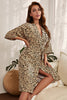 Load image into Gallery viewer, Khaki Leopard Printed Kimono Bridal Party Robe