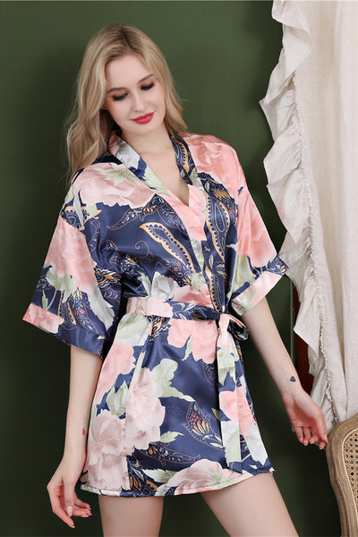 Non-personalized Bride Bridesmaid Floral Robes