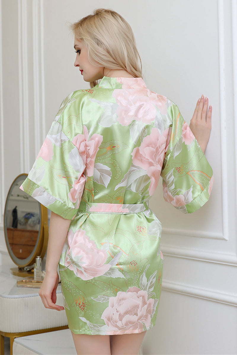 Load image into Gallery viewer, Bridesmaid Floral Robes Green Print Robes