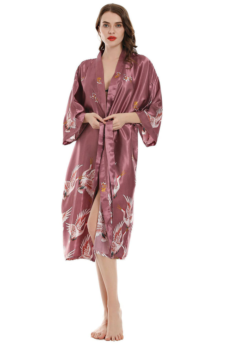 Load image into Gallery viewer, Grey Printed Kimono Bridal Party Robes