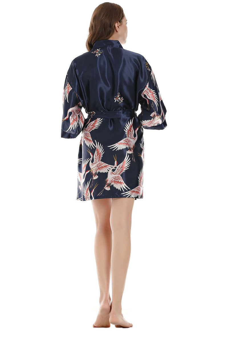 Load image into Gallery viewer, Navy Two-piece Print Bridal Party Robes