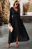 Load image into Gallery viewer, Long Sleeves Black Holiday Party Dress with Pleated