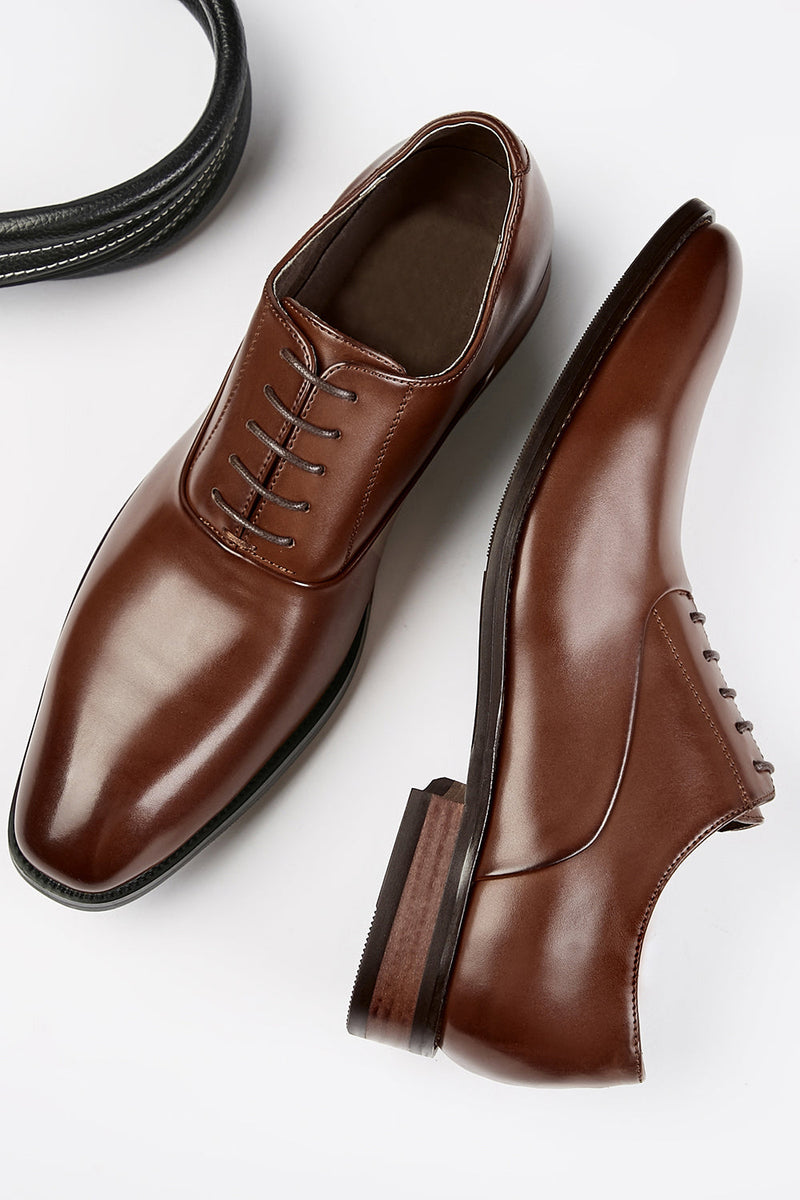 Load image into Gallery viewer, Black Men&#39;s Leather Slip-On Dress Shoes