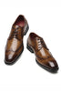 Load image into Gallery viewer, Brown Lace-Up Men&#39;s Leather Slip-On Dress Shoes