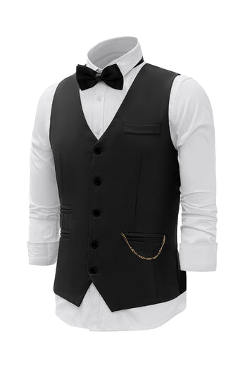 Burgundy Shawl Lapel Single Breasted Men's Suit Vest