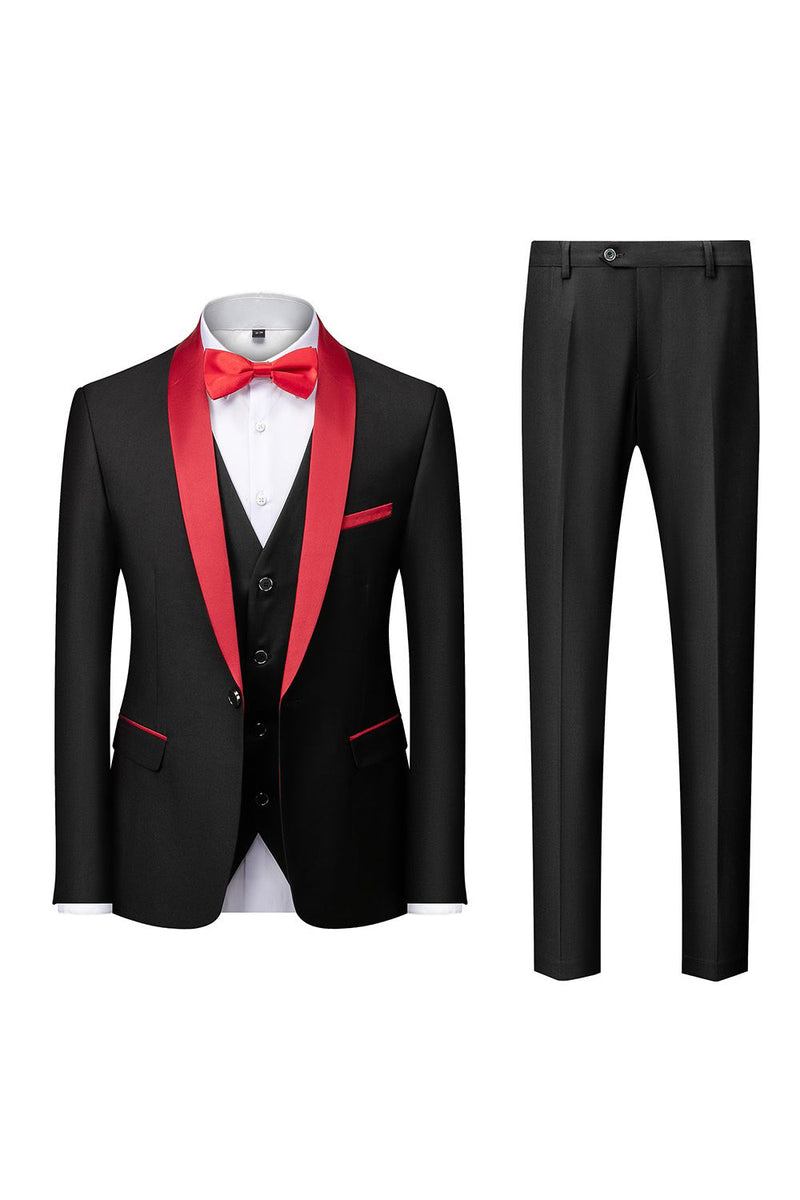 Load image into Gallery viewer, Grey Shawl Lapel Men&#39;s 3 Pieces Suits