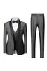 Load image into Gallery viewer, Grey Shawl Lapel Men&#39;s 3 Pieces Suits