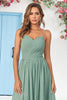 Load image into Gallery viewer, Chiffon Spaghetti Straps Eucalyptus Bridesmaid Dress