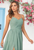 Load image into Gallery viewer, Chiffon Spaghetti Straps Eucalyptus Bridesmaid Dress