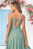 Load image into Gallery viewer, Chiffon Spaghetti Straps Eucalyptus Bridesmaid Dress