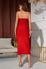 Load image into Gallery viewer, Red Bodycon Midi Semi Formal Party Dress