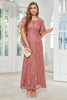 Load image into Gallery viewer, Lace Dusty Rose Mother of Bride Dress