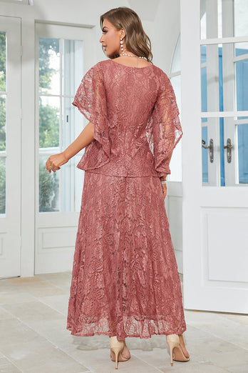 Lace Dusty Rose Mother of Bride Dress