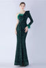 Load image into Gallery viewer, Mermaid One Shoulder Sequin Formal Dress With Feathers