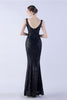 Load image into Gallery viewer, Lilac Mermaid V Neck Side Slit Beaded Evening Dress With Feather