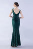 Load image into Gallery viewer, Lilac Mermaid V Neck Side Slit Beaded Evening Dress With Feather