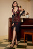 Load image into Gallery viewer, V Neck Sleeveless 1920s Dress