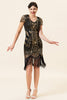 Load image into Gallery viewer, Black Golden 1920 Retro Sequin Dress