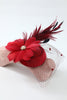 Load image into Gallery viewer, 1920s Burgundy Feathere Headband