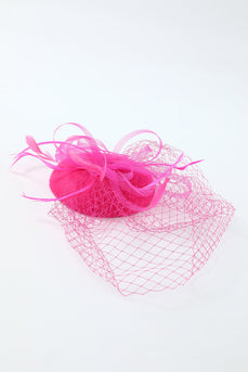 1920s Fuchsia Women Headband With Veil