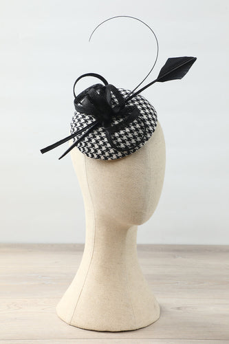 1920s Black White Grid Headpieces