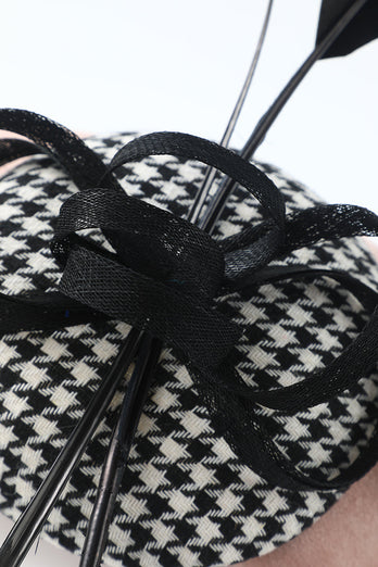 1920s Black White Grid Headpieces