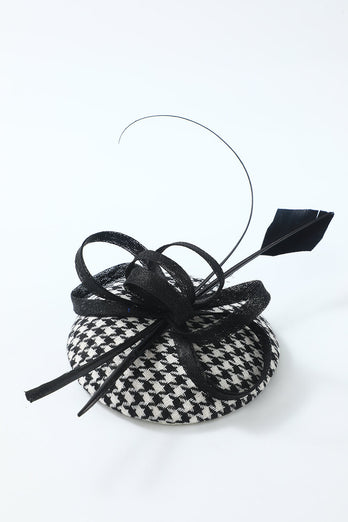 1920s Black White Grid Headpieces