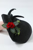 Load image into Gallery viewer, 1920s Black Headband with Flower