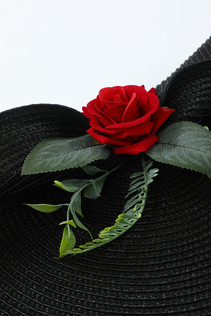 Load image into Gallery viewer, 1920s Black Headband with Flower