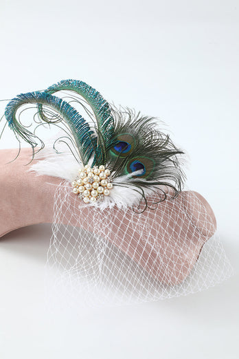 Green Peacock 1920s Headband