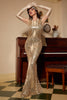 Load image into Gallery viewer, Ivory Sequined 1920s Dress