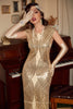 Load image into Gallery viewer, Ivory Sequined 1920s Dress