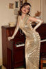 Load image into Gallery viewer, Ivory Sequined 1920s Dress