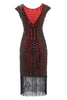 Load image into Gallery viewer, Red Round Neck 1920s Flapper Dress